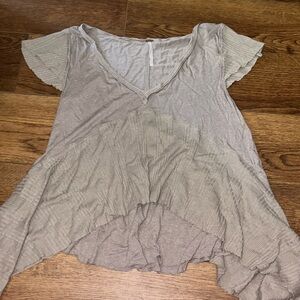 NWT Free People v neck light brown blouse